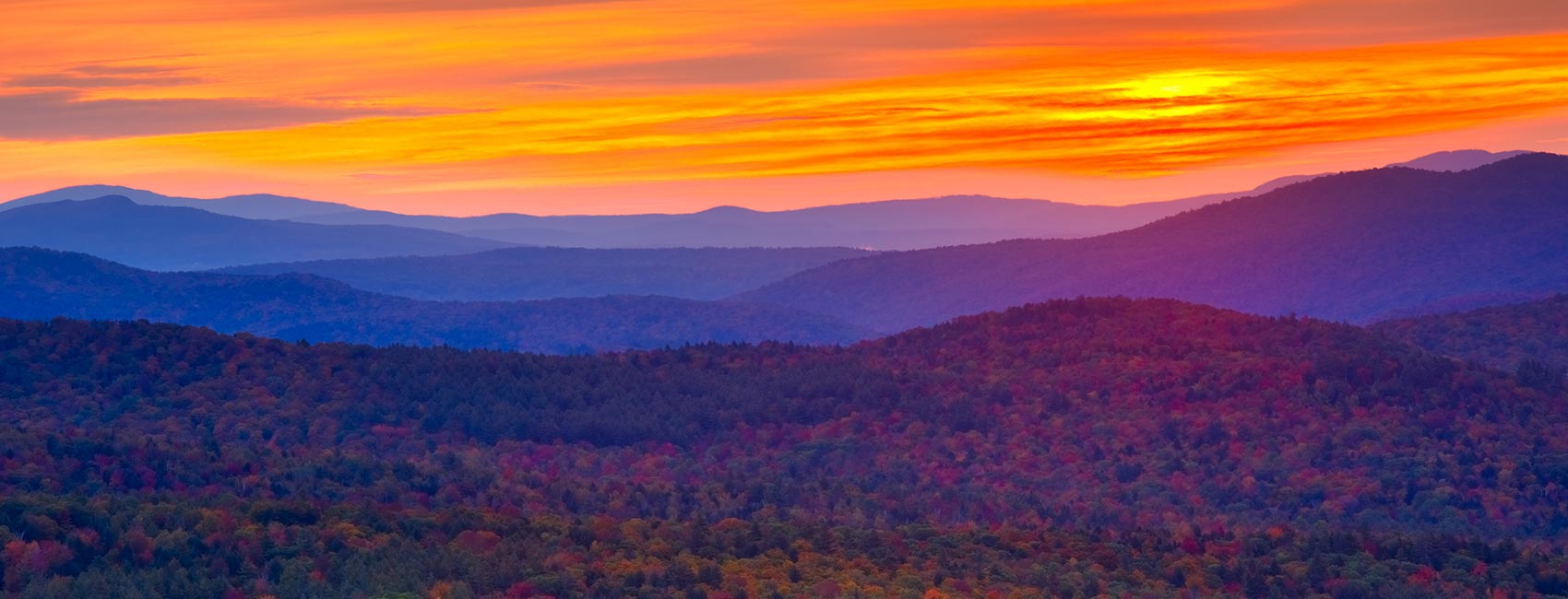 Green Mountains of Vermont Sunset